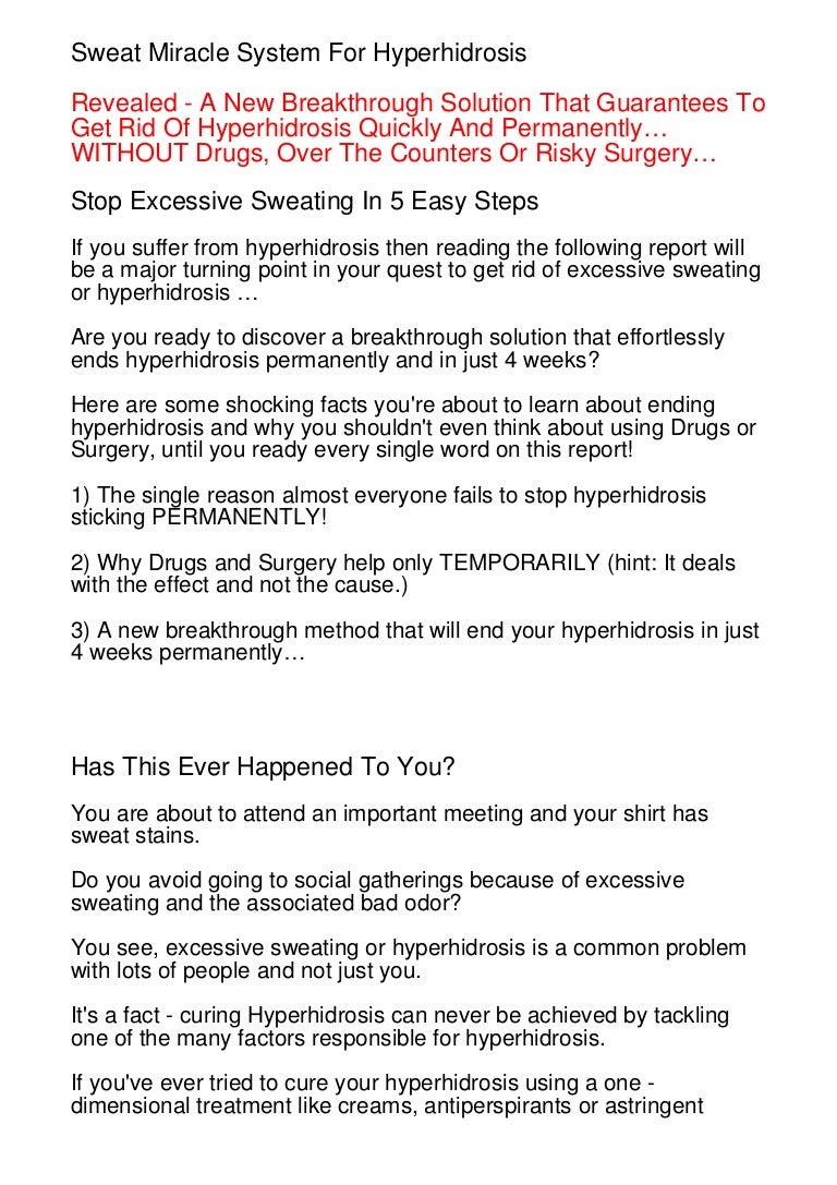 The main causes and methods of eliminating excessive sweating The main causes and methods of eliminating excessive sweating